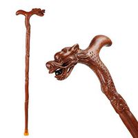BHXUD Solid Wooden Cane, Faucet Crutches, Old Wooden Cane, Mahogany Carving Cane, Old Walker