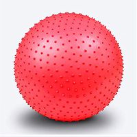 Massage Ball Children Training Granule Fitness Yoga Ball Thickened Explosion-Proof, red 65cm