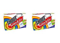 Shout Wipes - Portable Stain Treater Towelettes Pack of 2, 24 Wipes Count, Multicolor, Set of 2