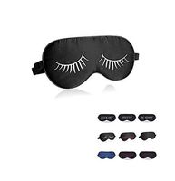 perfect trade Natural silk sleep mask & blindfold,eye mask for sleeping, Black With Eyelashes,100% Silk Sleep Mask for A Full Night's Sleep,Eyelashes sleep mask for women girl (white)