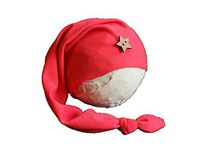 AMOS and SAWYER Knotted Sleeping Hat, Photography Prop (Newborn, Coral - Star Button)