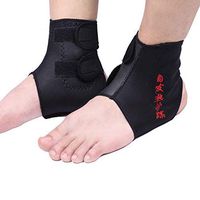 MAGT Foot Care Compression Sleeve Ankle Brace, Adjustable Self-Heating Ankle Support Brace with Compression Straps for Pain Relief (1 Pair)