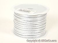 BBCrafts White with Silver Edge Satin Ribbon with Gold Edge 1/8 inch 100 Yards