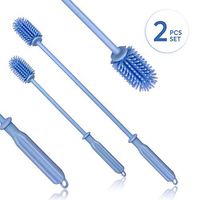 Silicone Bottle Brush,Bottle Cleaner Set For Water Bottle, Hydro Flask,Vacuum Sports Bottle, Vase and Glassware,Bottle Cleaning Brush for Washing Narrow Neck Containers(Set of 2)
