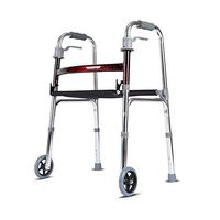 HYXQY-ZY Aluminum Walker with Seat and 2 Rollers | Portable Rollator for The Elderly | Obesity Adult Walking Frame | Folding and Adjustment | Lightweight
