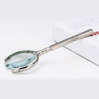 Handheld Magnifier Classic Magnifier Glass Convex Lens Reading Lens For The Old Man 8X Magnified Silver Zinc Alloy Handle Dimensions 190X73mm