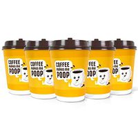 Q Cups, 50 Counts - 12ounce Disposable Paper Coffee Cups with Lids, Funny Makes Me Coffee CupsCups