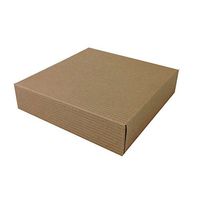 Black Cat Avenue 6-1/2"x6-1/2"x1-5/8" Kraft Brown Pinstripe Gift Boxes 10 Count