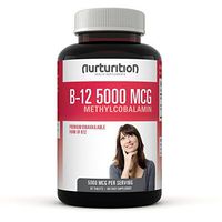 Nurturition Vitamin B12 5000-60 B12 Pills per Bottle (Methylcobalamin B12) - Best Vitamin B12 Supplement - Non-GMO B 12 - Helps to Release Energy from Food - Formulated to Support a Better Focus - C