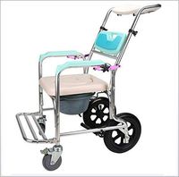 PLLP Medical Rehab Chair, Wheelchair,Lightweight Folding Wheelchair Driving Medical, Adjustable Backrest Angle Shampoo Bathroom Toilet Chair Wash Aluminum Wheelchair Seat