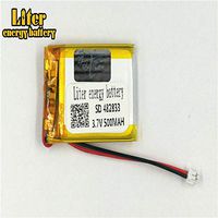 BIHUADE 3.7V 482833 500mAh Jst Ph1.5 Connector Plug Lithium Polymer Li-Po Battery Lithium Ion Polymer Rechargeable Battery for MP4 GPS MP3 Bluetooth Stereo DIY Gift (482833)
