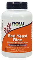 NOW Supplements, Red Yeast Rice with CoQ10, plus Milk Thistle & Alpha Lipoic Acid, 120 Veg Capsules