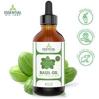 Basil Oil - 100% Pure and Natural - 4 Oz. with Glass Dropper - Therapeutic Grade - Aromatherapy, Massage by Essential Oil Labs