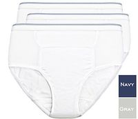 Comfort Finds Men's Reusable Incontinence Brief 3-Pack Assorted Colors - 2 Gray, 1 Navy - Small 30-32 - 3 Pack