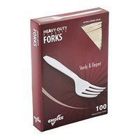 AmerCare Champagne Heavy Weight Polystyrene Forks with Retail Packaging, Case of 1000