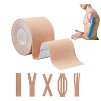 Kinesiology Tape Elastic Therapeutic Sports Taping for Knee Shoulder Elbow Back Pain Relief Joint Protection Injure Prevention, Athletic Physio Muscles Strips,Breathable Cotton(Uncut Roll)