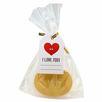 Flat Cellophane Bags with Red Heart I Love You Paper Gift Tags for Gift Packaging, Pack of 48 (10x15cm)