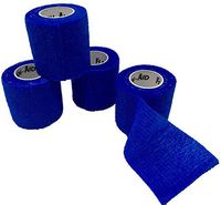 ExL Body Performance Self-Stick Wrap - 4-Pack - Flexible Non-Stick, Self-Adherent, Pressure Wrap Gauze Bandage - Latex-Free (Blue) - Large Roll (15 feet Long and 2 inches Wide)