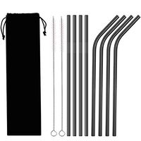 10PCS/Set Stainless Steel Straws, Large Size Straight/Curved Reusable Replacement Metal Straws With Cleaning Brush (Sliver) For 20oz Tumblers – KKAAyueqin