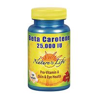 Nature's Life Beta Carotene 25,000 IU 100 Softgels, 100 Count