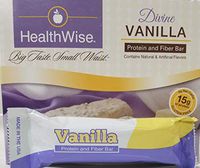 Healthwise - Divine Vanilla | Gluten Free Diet Snack Bars | Hunger Control and Appetite Suppressant High Protein, Low Fat, Chol Free, Low Net Carbs, High Fiber (7 Bars)