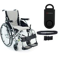 S-Ergo 125 Ergonomic Wheelchair | Seat Size 18" X 17" | Flip-Back Armrest | Swing Away Footrest | Frame Color Silver & Free 130 dB Black Safety Alarm! + Black Belt!