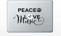 Macbook Peace Love Music Decal Sticker Pro Air 11 13 15 17