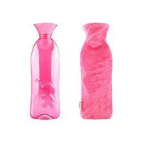 Classic Rubber Transparent Hot Water Bottle 1 Liter with Cover for Pain Relief Cold Therapy #45