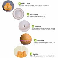 Essential Oil Aromatherapy Diffuser, 8-10 Hours Constant Mist Humidifier 400ml Wood Grain Aroma Diffuser Ultrasonic, 7 Color LED Lights, Waterless Auto Shut-Off for Bedroom Home Office Baby Room Spa