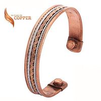 Copper Therapy 100% Copper Bracelet for Men & Women Arithrirtis Joint Pain Relief with Two Magnets