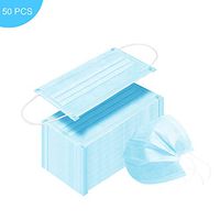 50Pcs Disposable 3-Layer Masks, Anti Dust Breathable Disposable Earloop Mouth Face Mask, Comfortable Medical Sanitary Surgical Masks Blue