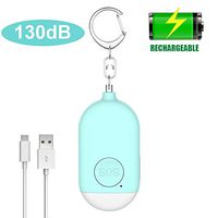 Safesound Personal Alarm (1 Pack) - 130dB Personal Safety Security Alarm Siren Song Keychain with LED Lights - USB Rechargeable for Women Girls Elderly and Kids - Blue
