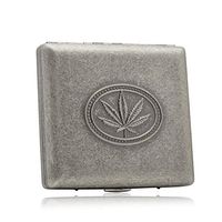 WMM Portable Pocket Cigarette Case, Pure Copper Vintage Silver Smoking Box, Men's Social Gift Can Hold 20 Cigarettes