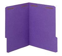 Smead Watershed/CutLess Fastener File Folder, 2 Fasteners, Reinforced 1/3-Cut Tab, Letter Size, Purple, 50 per Box (12442)