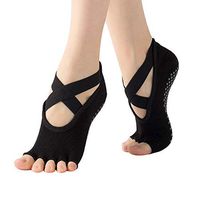 Jzenzero Non-slip Five-finger Yoga Socks Female Straps Yoga Socks for Ballet Pilates Barre Exercise Dance Studio Gifts for Women
