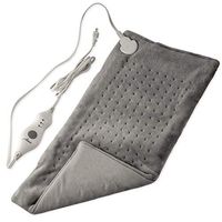 XL Heating Pad for Back Pain w/Auto Off | Ultra-Fast Heating | Extra Large Dry Electric Heat Therapy Wrap | Plush Hot Pad for Back, Neck, Shoulders, Abdomen, Arm, Legs, More (12” x 24”) (Grey)