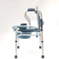 Luckya Aluminum Alloy Commode Chair - Double Bend Walker Chair - Handicap Toilet Seat with Handles and Bucket
