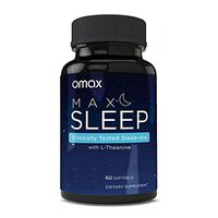 OMAX® MAX Sleep Clinically Proven, Natural Nighttime Adult Sleep Aid | L-Theanine, Lemon Balm Extract, Omega3 Blend | Drug-Free, Melatonin-Free Sleeping Pills | 60 Softgel Bottle (60)