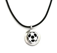 Soccer Boys/Girls Essential Oil Diffuser Necklace-Black Leather- 18-20"