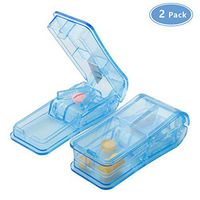 Pill Splitter Cutter for Small and Large Pills in Half or Quarter, Easily Cleanly Tablet Cutter with Sturdy Blade for Vitamins, Pills, Medicines(2 Pack)