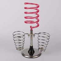 LIUCS Desktop Hairdryer Holder Spiral Holder Stainless Steel Acrylic Holder Hairdressing Beauty Barber Hairdressing Vertical Accessories Tool, Pink