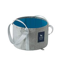 Folding basin- Oxford Cloth Travel Collapsible Washbasin Portable Foot Wash Bucket (Color : Light gray, Size : H20XW32cm)