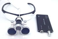 Aries Outlets Black 3.5x 420mm Working Distance Surgical Binocular Loupes Optical Glass with LED Head Light Lamp