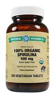 Natural Vitamin Co. - 100% Organic Spirulina 500mg, 250 Tablets, 41 Day Supply, Organic, Gluten Free, Vegetarian, Vegan