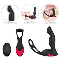 5 Inch Ámál Þró-státê 3 in 1 Massage Device - 9 Different Vibration Modes - Portable Size - USB Quick Charging - Made of Soft & Skin-Friendly Medical Silicone - 100% Waterproof (Black)