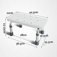 Bath Stools Aluminum Alloy Elderly Children Multi-Function Anti-Skid Adjustable Height Square, White