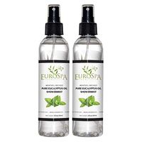 EuroSpa Aromatics Pure Eucalyptus Oil ShowerMist and Steam Room Spray, All-Natural Premium Aromatherapy Essential Oils - Menthol Infused, 8oz, 2 Pack