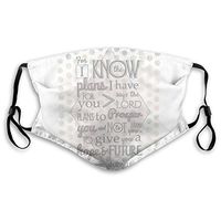 Adjustable Earloop Face Ma-sk,Anti-smog PM2.5 Ma-sk Quirky Modern Bible Verse, Jeremiah 29 Verse 11 'for I Know 5 Layers of Activated Carbon Filter,Reusable Protection Ma-sk