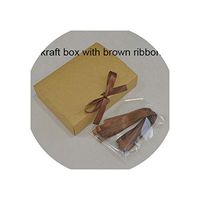 10Pcs Large Gift Box Packaging with Logo White Black Kraft Paper Box with Ribbon Big Gift Box Large Candy Boxes,Kraft,10X10X5Cm