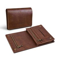 Supgear Tobacco Pouch, Leather Tobacco Bag with Magnetic Closure, Filter Pocket and Paper Holder Rolling Pocket for Rolling Tobacco, Tobacco case for Men and Women(Brown)